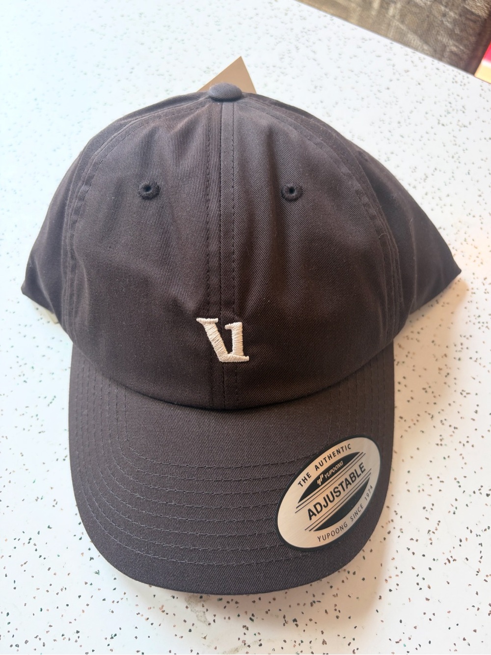 Brown Baseball Cap with Small White 'V1' Logo